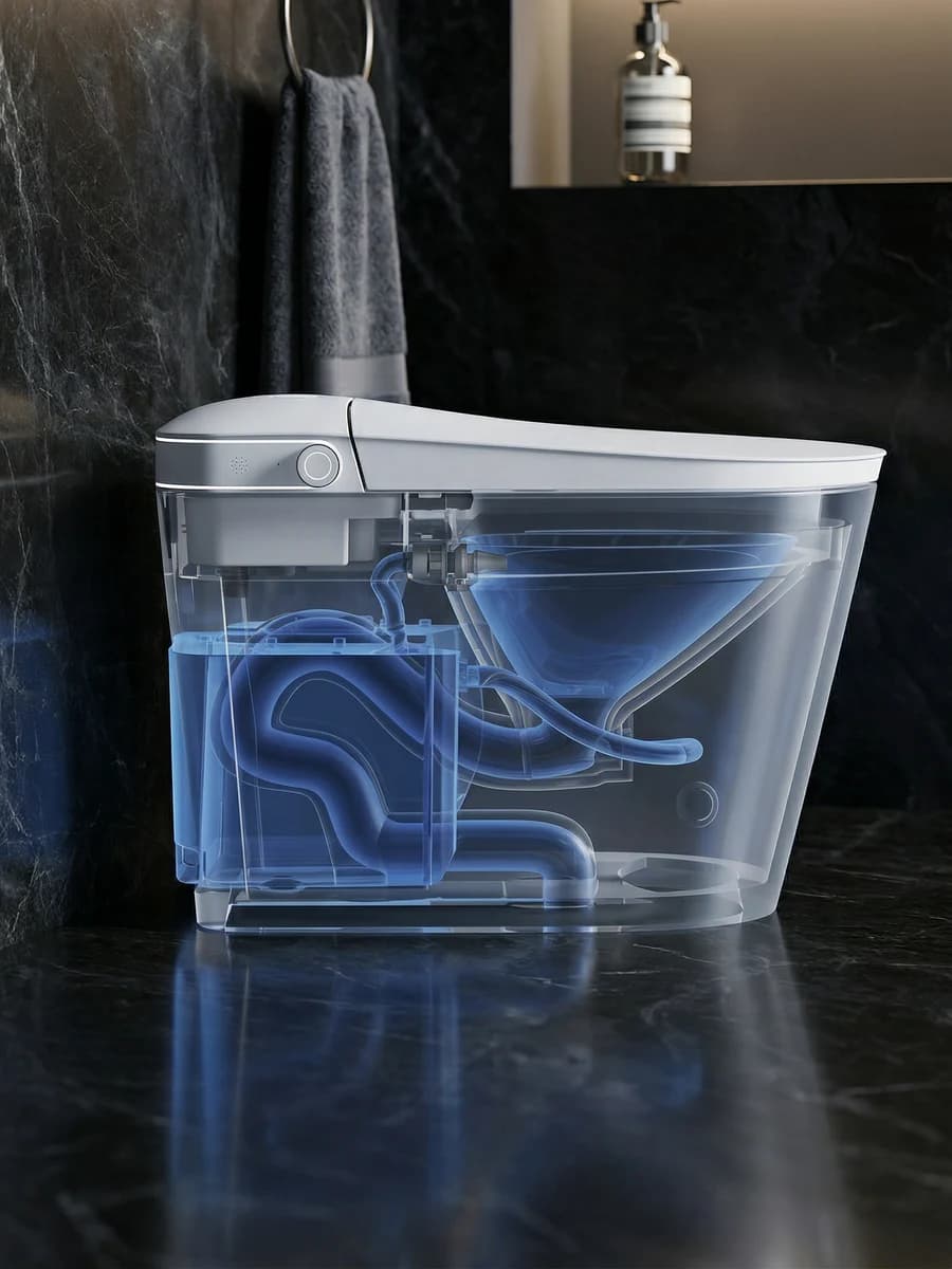 Автоматический смыв с закрытой крышкой — чистый воздух